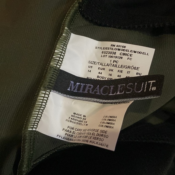 New! MiracleSuit Olive Green Illusionists Circe One Piece Swimsuit 3182 - Picture 9 of 11
